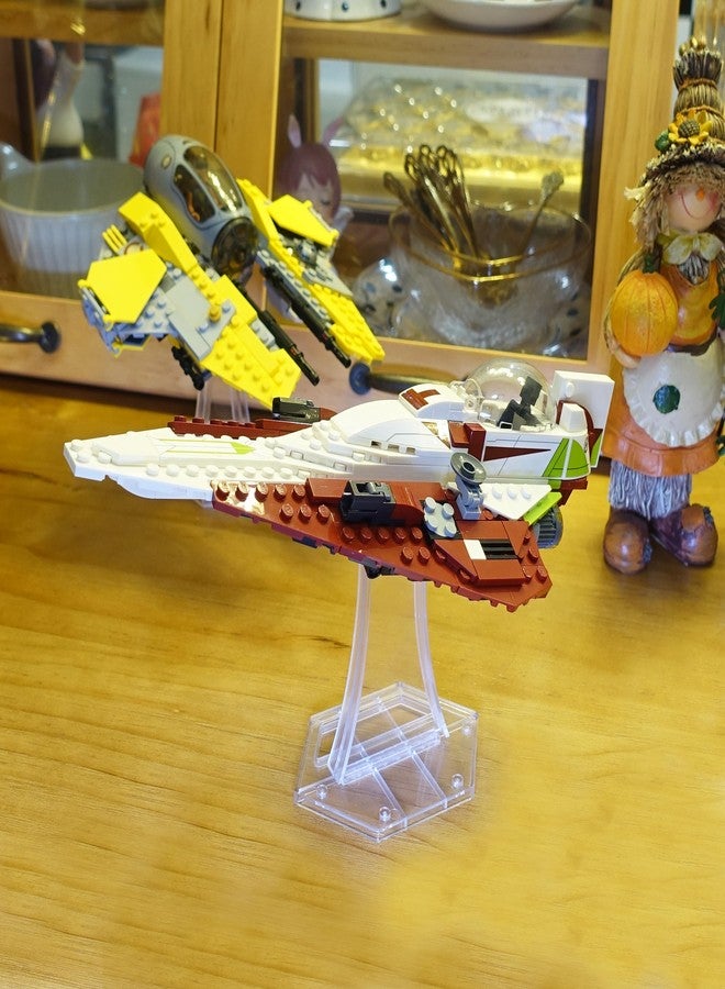 حامل عرض لمجموعات ليغو 75301 X-Wing Starfighter، و75348 و75346 و75347 TIE Bomber، و75333 و75388 Jedi Starfighter، ومجموعات بناء الطائرات وغيرها. حامل عرض بلاستيكي شفاف بزاوية فقط. - Image 4